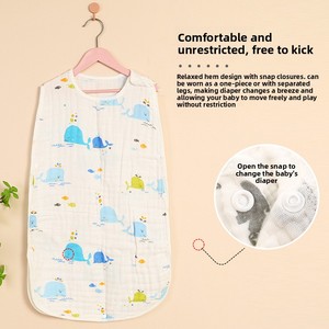 Sac <span class=keywords><strong>de</strong></span> couchage nouveau-né en <span class=keywords><strong>gaze</strong></span> <span class=keywords><strong>de</strong></span> <span class=keywords><strong>coton</strong></span> sans manches, style gilet, anti-humidité, nouvelle collection été, vente en gros transfrontalière - Product Image 3