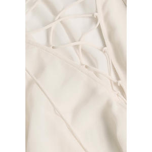 2025 Moda Francês Herringbone Vestido Ruffled Mulheres Jovens Elegante Padrão de Cor Sólida Estilo Império Vestidos Casuais - Product Image 3