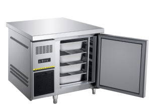 NE-903, encimera de acero inoxidable de una sola Puerta, nevera, puerta de vidrio, pantalla Digital, equipo de refrigeración de aire de cocina comercial - Product Image 4