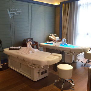 Lit SPA en bois coréen <span class=keywords><strong>Salon</strong></span> de beauté cosmétique pour le visage Lit à cils Tables et lit de massage électrique automatique à 3 moteurs - Product Image 6