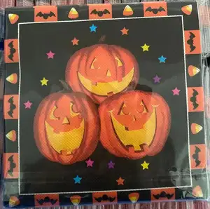 Guardanapos impressos, absorventes de papel personalizados para Halloween, fornecimento direto dos fabricantes