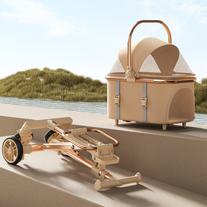 Cochecito para Mascotas, Gatos y Perros Pequeños, Transportín para Exteriores con Cubierta <span class=keywords><strong>de</strong></span> Malla, Carrito Plegable Desmontable, Carritos para Mascotas, Cochecito para Perros - Product Image 2