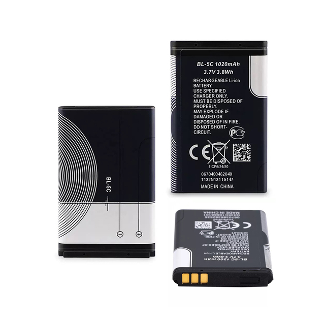 BL-5C Lithium Battery Radio Player Suitable for Nokia 3100, 1110 Elderly Phones, 3.7V, High Capacity