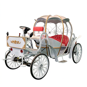 ZHENDA Carruaje de Caballos Princesa Real con Diseño de Calabaza, 6 Asientos, Eléctrico, Neumáticos de Goma Sólida, Pintura Inalterable, para Bodas - Product Image 1