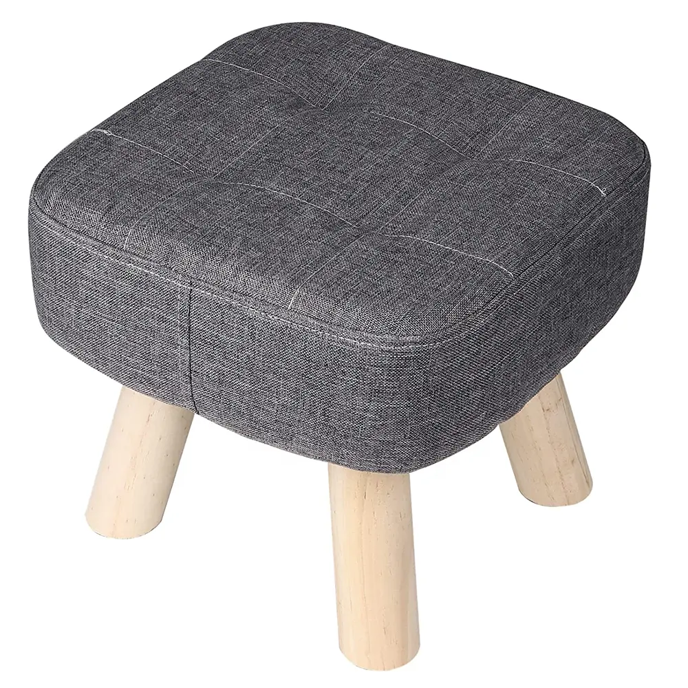 Bán buôn thoải mái đa năng phân pouf Ottoman cho phòng khách miếng bọt biển mềm đệm chỗ để chân với chân gỗ