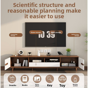 Modern Nordic Style Solid Wood Multifunctional TV Stand <b>Storage</b> Drawers Living Room Coffee <b>Table</b> Media <b>Console</b> Home Furniture - Product Image 4
