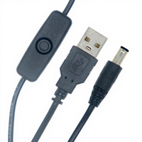 Interrupteur marche/arrêt USB vers DC 5.5x2.1mm, câble de chargeur de haute qualité pour ventilateur de lampe à bande Led