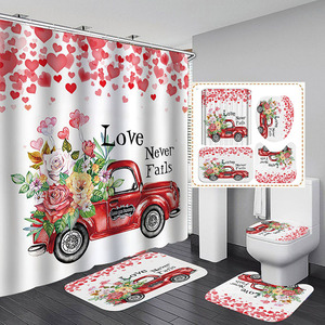 <span class=keywords><strong>Regalo</strong></span> romantico di san valentino 72x72 pollici decorazione per la casa Design personalizzato stampa tenda rossa palloncino doccia - Product Image 5