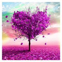 Kit de Peinture Diamant Moderne en Gros 30x30cm Motif Cœur Fleur Arbre 5D Plein Cercle Décoration Maison