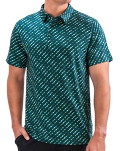 Chemises de golf pour hommes personnalisées de haute qualité OEM, tissu tricoté respirant, séchage rapide, coupe ample, manches courtes, boutonnée - Product Image 3