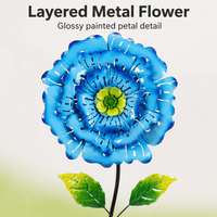 Meilleure vente : Décoration florale créative en fer forgé pour jardin, à enfouir dans la pelouse, style pastoral