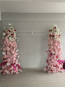 Arco Floral para Decoración de Bodas de <span class=keywords><strong>Primavera</strong></span>, Arco de Flores Artificiales de Seda Rosa y Amarilla para Decoración de Eventos - Product Image 6