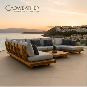 Ensemble de canapés de jardin en teck pour l'extérieur, résistant aux intempéries, en <span class=keywords><strong>bois</strong></span> massif, ensemble de meubles de patio, villa moderne, <span class=keywords><strong>terrasse</strong></span>, canapé de jardin de loisirs - Product Image 1