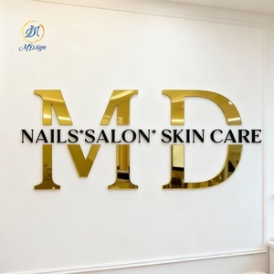 Insegna in Acrilico con Lettere 3D Dorate per Salone di Bellezza, Decorazione Murale, Logo per Ufficio e Reception - Product Image 1