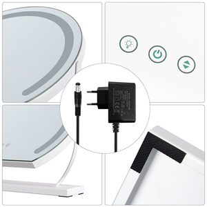 Miroir de chambre à coucher de bureau à LED de vente chaude à la mode avec miroir de maquillage rotatif tactile léger - Product Image 5