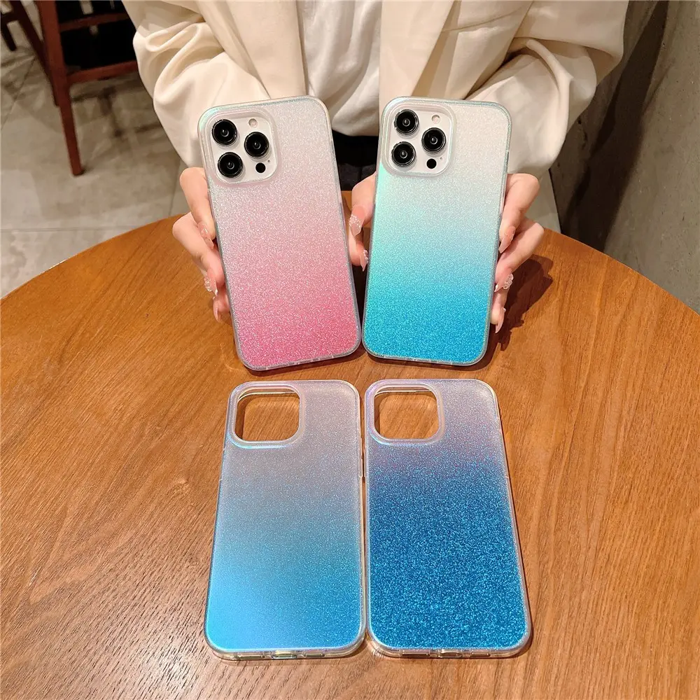 Matte transparent Iphone14 13 12 11Pro Max Plus laser phone case gradient electroplating rainbow for apple protective case