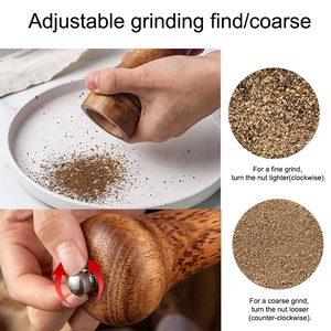 Salière et poivrière en <span class=keywords><strong>cristal</strong></span>, bois de bambou, camping de voyage avec étiquette personnalisée - Product Image 2