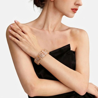 Bracelet souple ovale en jade corail de haute qualité, bijou extensible en pierres précieuses, motif floral, bracelet en cristal pour cadeaux