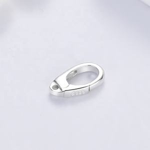 ジュエリー作り用品925スターリングシルバーオーバルリングクラスプ、プッシュゲートフックファインディング、手作りオーバルロック - Product Image 3