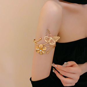 Adjustable Open Wire-Wrapped Layered <b>Upper</b> <b>Arm</b> <b>Cuff</b> | Unisex | Gold & Silver Shiny Finish | Trendy Fashion Design Twist Detail - Product Image 6