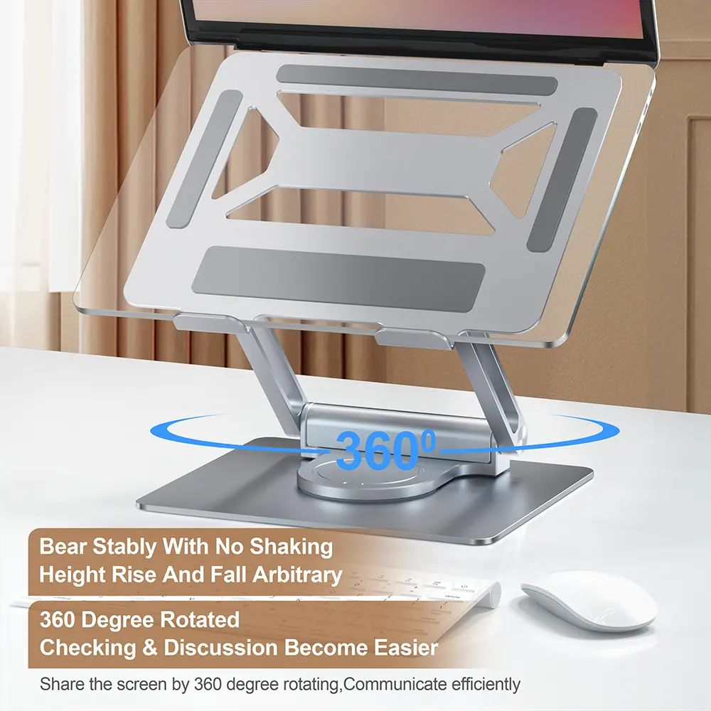 Newest Universal 360 Rotating Foldable Notebook Holder adjustable metal laptop stand with dock station