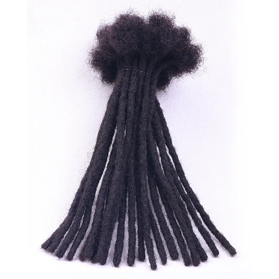 Msjoli cheap wholesale 0.4cm 0.6cm 0.8cm human hair dreadlocks for black woman kinky curly human hair 100% natural handmade hair