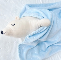 Maßgefertigte Baby-Schlafdecke Atmungsaktiver Polyester-Überwurf Geprägte Niedliche Luxus-Puckdecke Flanell-Fleece Doppellagige Babydecke