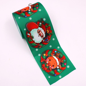 Pita Grosgrain Cetak Dekorasi Natal Siap Pakai, Satin 100% Poliester Lebar 75mm - Product Image 6