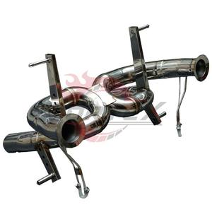 Silencieux en acier inoxydable haute performance, échappement arrière, finition bleu brûlé, soudé à l'échelle de poisson pour Lamborghini Aventador SVJ - Product Image 6