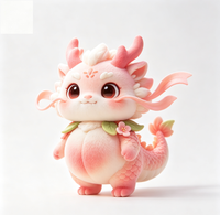 Figurine de collection personnalisée en PVC et ABS, Dragon Pêche Floqué, Mignon Dragon Chinois, Animal de Dessin Animé, Jouet Boîte Mystère, Usine OEM