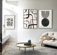Peinture murale moderne simple de style nordique bohème, décoration murale, art mural, tableau sur toile, impression d'image, noir et blanc