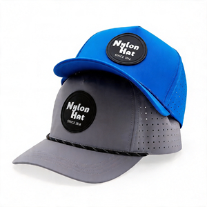 Custom Your Own Logo 5 Panel <b>Waterproof</b> <b>Hats</b> for Men Laser Perforated PVC Patch Performance Baseball Cap - Product Image 4