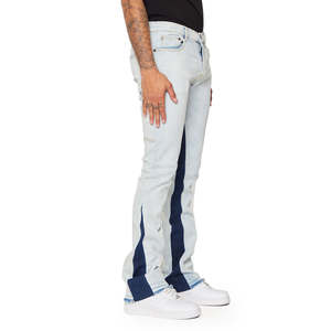 Pantalones vaqueros de mezclilla con orillo para <span class=keywords><strong>hombre</strong></span>, pantalones vaqueros holgados de pierna ancha, estilo informal, patrón sólido, Ajuste Recto, tipo holgado, Vaqueros japoneses con orillo crudo - Product Image 5
