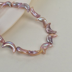 Collar de Perlas de Agua Dulce Naturales de Color Morado Luna, Perlas de Agua Dulce Semiterminadas de Forma Barroca con Luz Intensa, Accesorios para DIY, Perlas Sueltas - Product Image 3