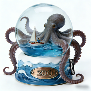 Scultura Personalizzata LOGO Fata dell'Amore in Resina, Oggetto Decorativo a Tema Oceano <span class=keywords><strong>con</strong></span> Luci e Musica Opzionali, Globo di Neve - Product Image 6