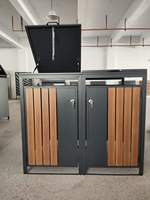 Abri extérieur commercial robuste en métal pour poubelle, bac à déchets et conteneur de stockage