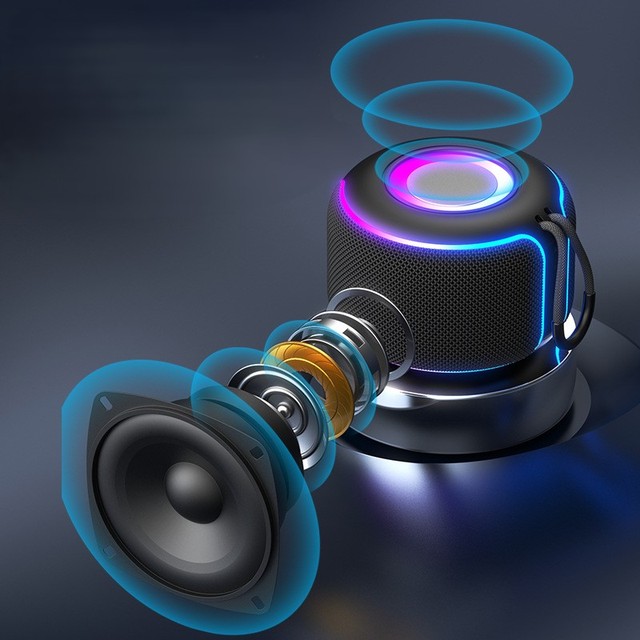 New Mini Outdoor Sports Waterproof Speaker 7-color LED Lighting Party Subwoofer Party Karaoke Ktv Wireless Blue Tooth Speaker