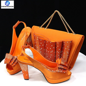 Zapatos Sinya Naranja Rosado para Mujer, Nuevos Estilos, Conjunto de Zapatos y Bolsos a Juego para Mujer - Product Image 2