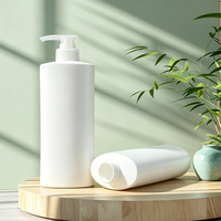 Bouteille à pompe ronde en plastique de 500 ml pour l'emballage de produits cosmétiques, soins de la peau, shampoing, après-shampoing, gel douche et lotion