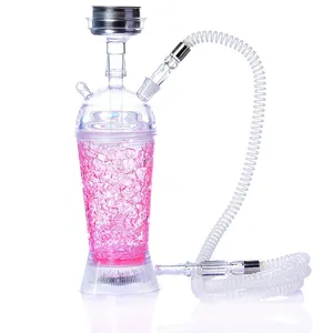 Portable Hookah Cup Set with LED Light and Shisha Accessories Acrylic Smoking Cup Hookah Easy to Carry