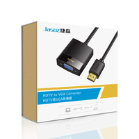 Jasoz Adaptor kabel konverter HDMI ke VGA, jaket PVC 60Hz dengan Audio Power Port pria ke wanita, pelindung kepang untuk HDTV Comp