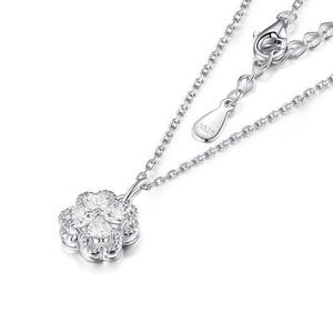 Collier en argent sterling 925 plaqué rhodium, bijoux fins pour femmes, pendentif tendance trèfle à quatre feuilles, zircon cubique pour fiançailles - Product Image 2