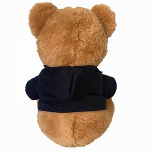 Orsacchiotti di Peluche Economici all'Ingrosso da 20 cm, Orsetto Marrone con Maglietta Personalizzata con LOGO e Felpa Nera - Product Image 3