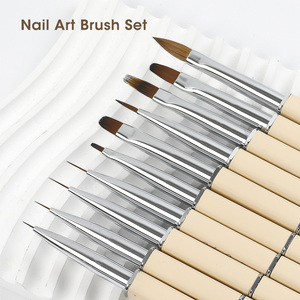 BQAN diseño corto mango <span class=keywords><strong>de</strong></span> plástico pintura Gel Liner cepillo arte <span class=keywords><strong>de</strong></span> <span class=keywords><strong>uñas</strong></span> logotipo personalizado Nail Art Brush Set Kolinsky acrílico cepillo <span class=keywords><strong>de</strong></span> <span class=keywords><strong>uñas</strong></span> - Product Image 3