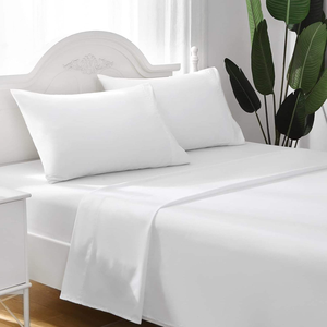 White Color Microfiber Bed <strong>Sheet</strong> <strong>Set</strong> Soft Comfortable Solid 4-Piece <strong>Set</strong> for Home Hotel Hospital Polyester Bedding <strong>Sheet</strong> <strong>Set</strong> - Product Image 2