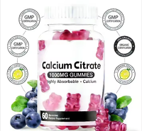 Gommes de citrate de calcium pour adultes – Complément de santé pour une meilleure densité osseuse, soutien musculaire et immunitaire – À croquer, haute absorption – Pour femmes