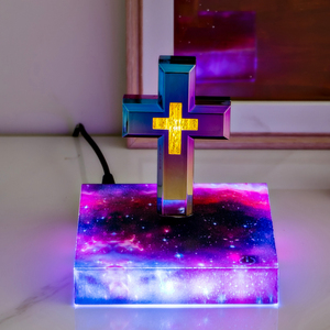 Cruz Cristiana Magnética Levitante con Luz <span class=keywords><strong>LED</strong></span>, Material ABS, Control Táctil Inalámbrico por Inducción para Decoración del Hogar - Product Image 5