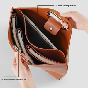 Sang trọng công suất lớn PU da Vali biểu tượng tùy chỉnh kinh doanh hiện đại máy tính xách tay bìa trường hợp Túi xách tay Túi xách tay cho nam giới nộp hồ sơ - Product Image 4