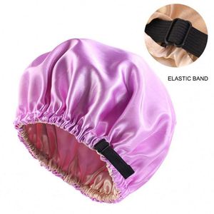 Silk Satin Sleeping Women and Men Adjustable Double Layer Bonnet for Curly <b>Braids</b> Hair Promotion Gifts - Product Image 1
