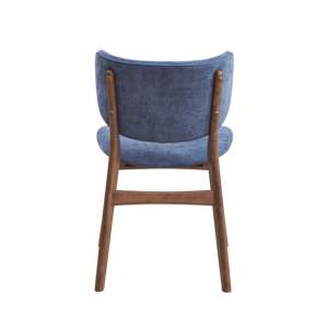 DB Blue and Walnut Padded <b>Side</b> Dining Chairs Set of 2 - Product Image 4